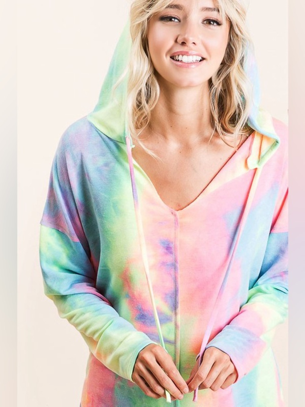BiBi Tie Dye Terry Long Sleeve Hoodie - Picture 7 of 15